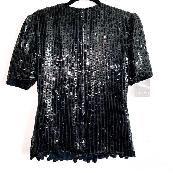 Stenay Sequin Blouse Floral Vintage New With Tags - Picture 3 of 3